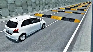 Cars vs Speed Bumps of Different Heights #1 - BeamNG Drive