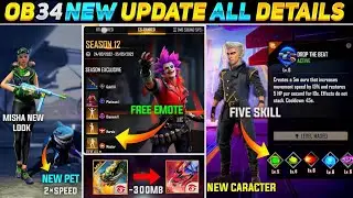 Ob34 Update Free Fire Full Details | Free Fire New update | ff New Update | 25 may free fire update