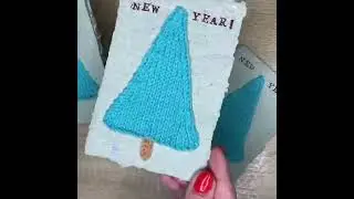 Мои новогодние открытки из бумаги ручного литья.