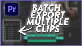 How To Batch Export Multiple Clips in Premiere Pro