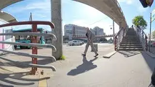 Видео 360. «Креведка» надземный пешеходный переход Санкт-Петербург проспект Славы! На Моноколесе.VR
