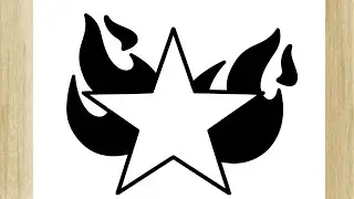 HOW TO DRAW A STAR IN BLACK FLAMES