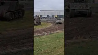 M4A2 Sherman "Fury" and M3 Lee/Grant on action at the TANKFEST 2024 - The Tank Museum