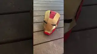 Cardboard iron man helmet?!?! #diy #cardboard #ironman