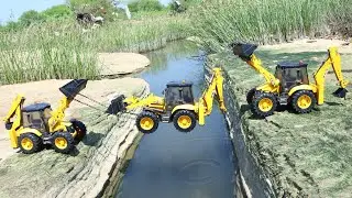 JCB 5CX And Tata Dump Truck Accident River Pulling Out Double JCB 5CX ? Cartoon Jcb | Tipper | CSToy