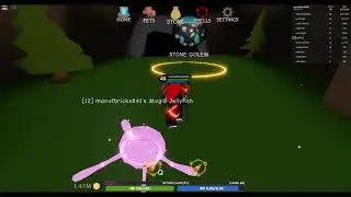 How to find Rock/Stone Golem/Secret Boss #2 Wizard Simulator ROBLOX