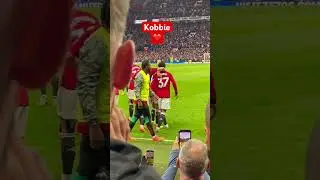 Kobbie Mainoo celebrating his goal against Newcastle