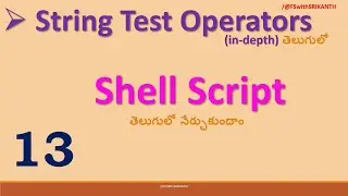 String Test Operators | shell 2024 | DevOps 2024 | DevOps తెలుగులో | AWS తెలుగులో | FS with SRIKANTH