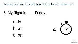 Prepositions of Time (in, on, at) English Grammar Quiz