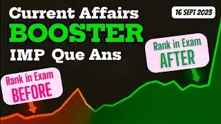 Daily Current Affairs Booster | Current Affairs Today | 16 September 2023 Current Affairs