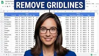Removing Gridlines (removing borders) in Google Sheets