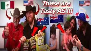 American Family & Mexican Father in law Try Aussie & Kiwi Treats! *Delicious*
