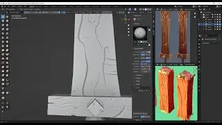 Stylized Wooden Sword Timelapse - Blender 3D and Substance Painter