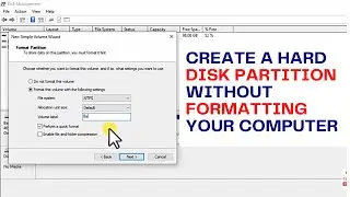 How to Create Disk Partition without formatting Your PC