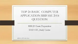 🎯RRB SSE 2014 Computer Application | Top 20 Questions with Answers|Govt Exam Preparation#quiz#study