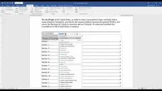 Building a Table of Contents in Word 2016 for PC