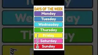 Days of the week|Afresh Journey|#shorts #english #viral #ytshorts #spokenenglish