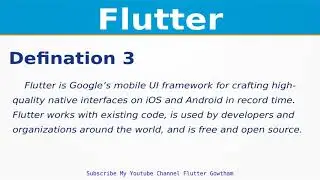 What is Flutter ? | Flutter Defination | Flutter for Mobile,Web,Desktop,Embedded | Android,iOS