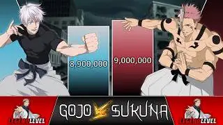 GOJO VS SUKUNA POWER LEVELS 🔥 (Jujutsu Kaisen POWER LEVELS)