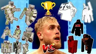Which Iron Golem can defeat Jake Paul the Champion in Minecraft?