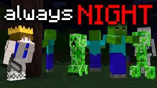 Surviving Hardcore Minecraft in Endless Night!