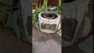 печь  на  даче  в  виде  пня из цемента. работа мастера Макс Ростов. #творчество