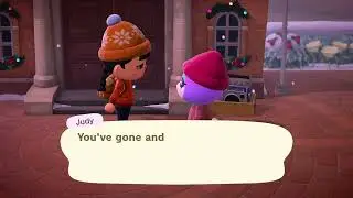 Talking to Judy with a swollen face.