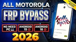 💥 All Moto FRP Bypass 2026 | Android 15/16 | Motorola Gmail Lock Remove (New Method!)