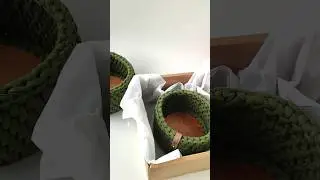 Набор корзин из трикотажной пряжи для интерьера 