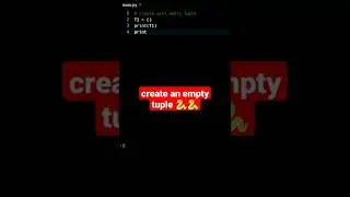 create an empty tuple | python tutorial 