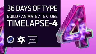 Number 4 | Cloner with Random field driving animation | Timelapse
