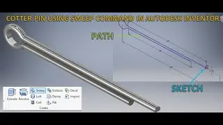 Sweep Command in Autodesk Inventor 3d cad || Pin in Autodesk Inventor || Inventor Tutorials || Cad3d