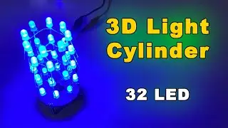 Mini Blue 3D Light Flashing LED Cylinder with STC 15F104 - ICStation