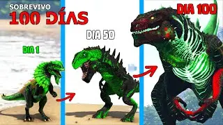 SOBREVIVÍ 100 DÍAS como ZILLA en ARK HARDCORE! evoluciono en Godzilla Radioactivo Kaiju Dinosaurio