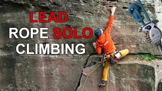 Skipping all bolts? Trad gear for the win! lead rope solo free climbing [Walkthrough] Kentheim Riss