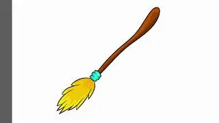 Broom stick - Adobe Illustrator cs6 tutorial. How to create nice halloween vector illustration.