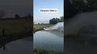 Behind the scenes with @CboysTV driving their limo into the pond￼👀#insane #viral #cboystv #shorts