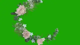 Flower Effect Frame Green Screen