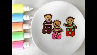 Tombliboos Coloring for kids Stained Glass Art on the Plate