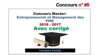 Concours n°8  Master Entrepreneuriat et Management des PME (EMPME) Fsjes Agadir 2018-2017