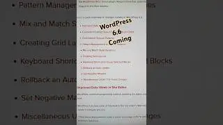 What's Coming in WordPress 6.6 #wp #wordpress #wordpressdevelopment
