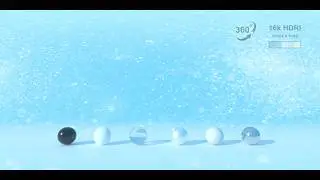 New project 3837: An animation of a blue abstract scene using a 16K 360° HDRI texture.