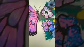 drawing butterfly 🦋💜💙 