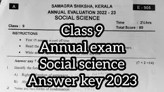 class 9 annual exam social science answer key 2023