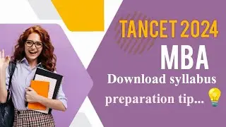 TANCET 2024 MBA || Download syllabus |  MBA preparation tips