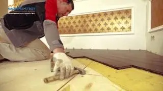 Укладка массивной доски на фанеру