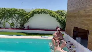 Swim up pool bar build