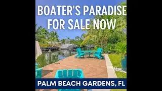 Private Dock, Boat Lift & Ocean Access in Palm Beach Gardens Florida Home for Sale at 12831 Inshore