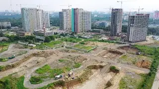 30.08.2021 Аэрооблет ЖК Диброва Парк. Метро на Виноградарь (стм Мостицкая)  Киев. 4K