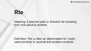 Rte Meaning